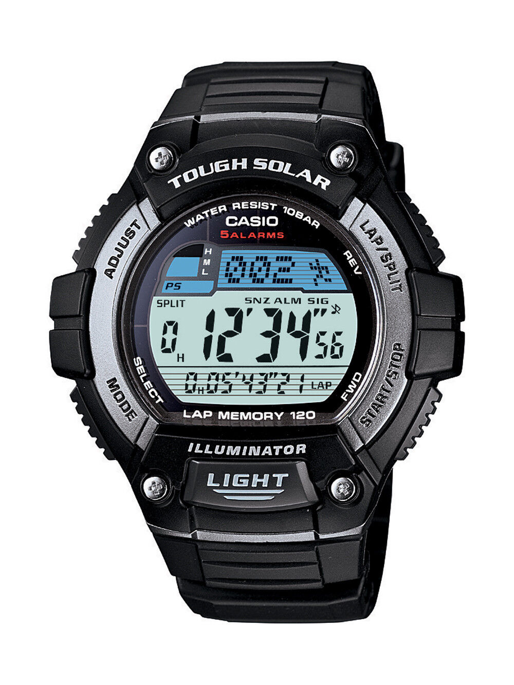Casio Men's Tough Solar Illuminator Black Resin Band 50mm Watch WS220-1A 4971850946564 | eBay