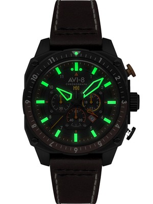Pre-owned Avi-8 Av-4100-08 Hawker Hunter Dual Time