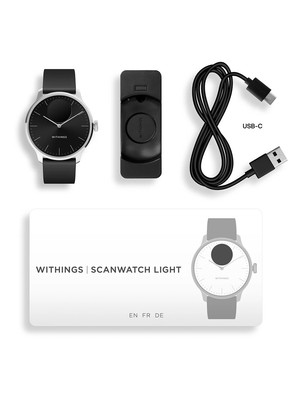 Pre-owned Withings Hwa11-model 5-all-int Scanwatch Light Black 37 Mm 5atm