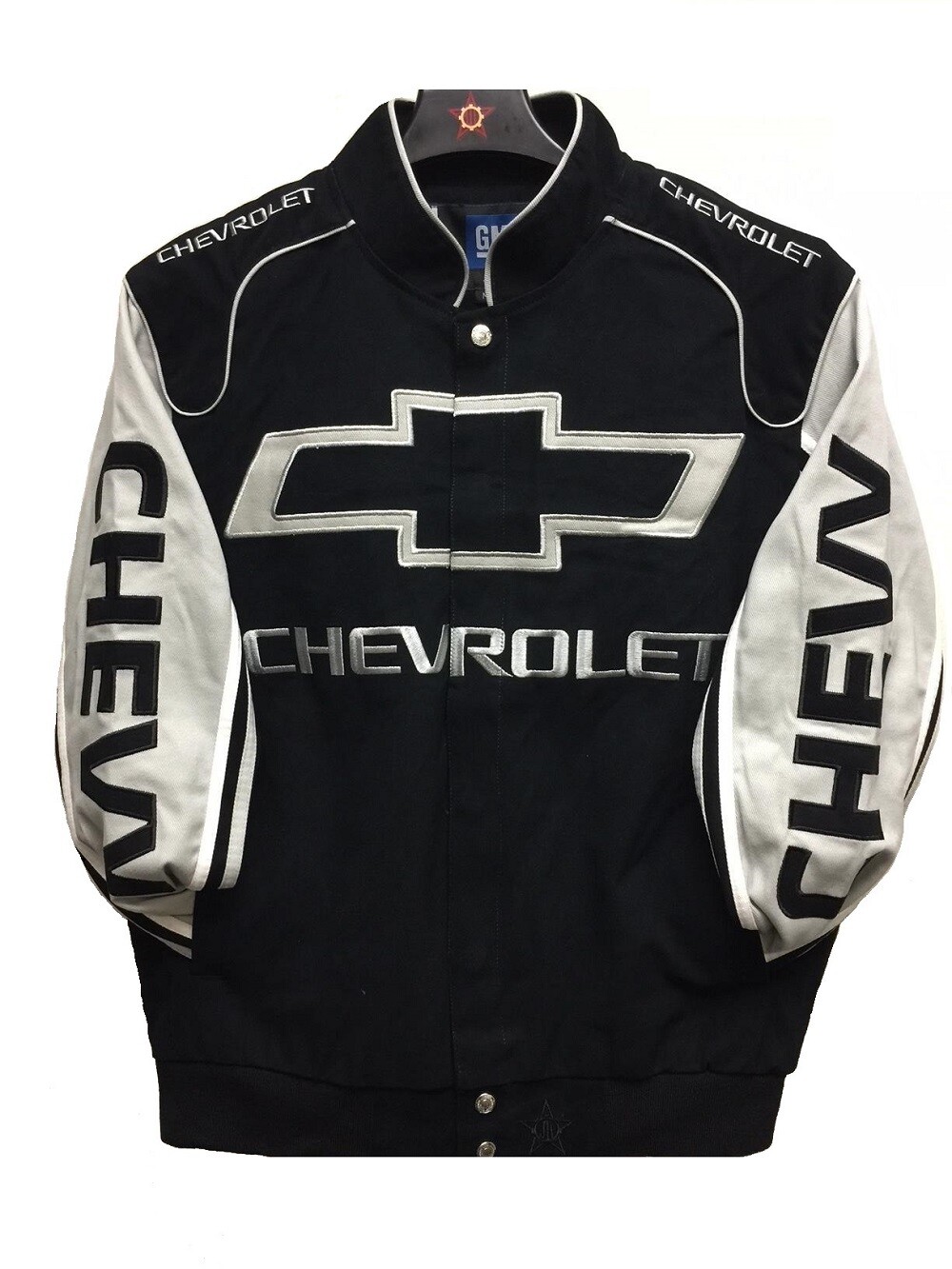 Chevrolet Chevy Racing Cotton Twill Black Jacket JH Design Chevrolet Chevy Racing Cotton Twill Black Jacket JH Design