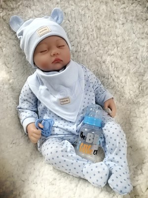 22inch Handmade Reborn Baby Dolls Vinyl Silicone Lifelike Newborn Boy Doll Gift