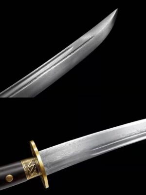 Sharp Wushu Broadsword Folded Damascus Steel Blade Kung Fu Sword Qing Dao Battle