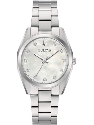 Pre-owned Bulova 96p228 Surveyor Diamond Ladies Watch 31mm 3atm