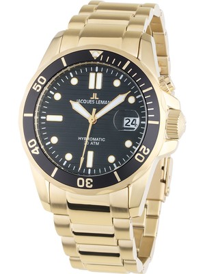Pre-owned Jacques Lemans 1-2170m Hybromatic Diver Mens Watch 41mm 20atm