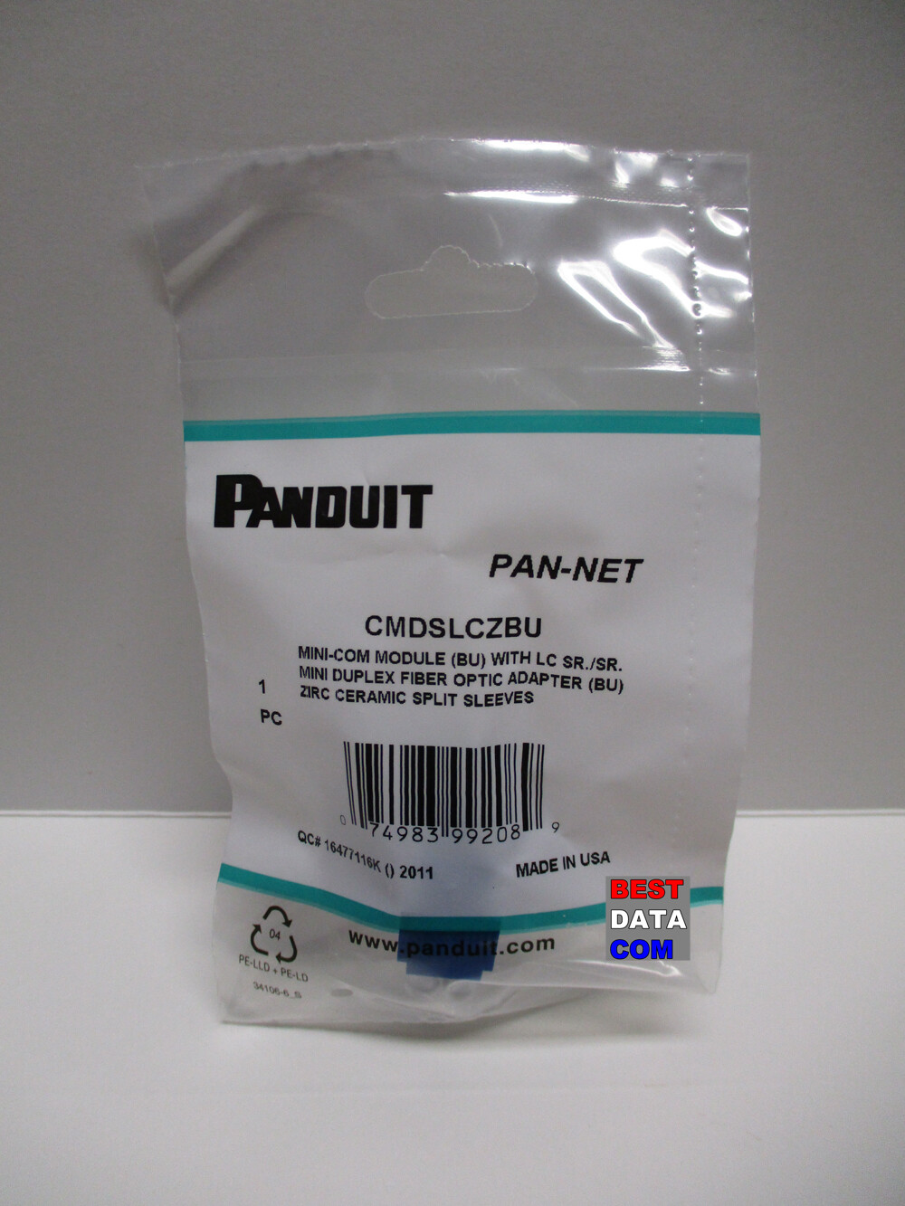 Panduit CMDSLCZBU LC duplex mini-com module fiber optic