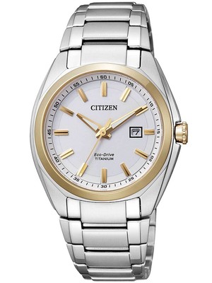 Pre-owned Citizen Ew2214-52a Eco-drive Super-titanium Ladies Watch 34mm 10 Atm