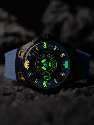 Pre-owned Nubeo Nb-6099-si-03 Mens Watch Space Invaders Limited Edition Automatic 44mm ...