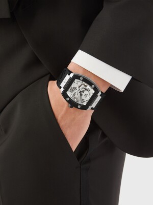 Pre-owned Philipp Plein Pwbaa2023 Mens Watch The Skeleton Automatic 44mm 5atm