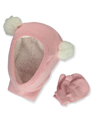 Koala Baby Girls' 2-Piece Faux Fur Balaclava Hat With Mittens Set