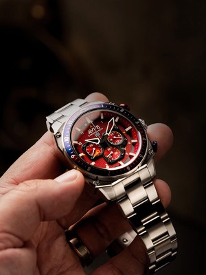 Pre-owned Avi-8 Av-4100-22 Hawker Hunter Dual Time