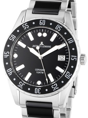 Pre-owned Jacques Lemans 42-10a Liverpool Ceramic Mens Watch 42mm 10atm