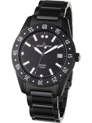 Pre-owned Jacques Lemans 42-10d Liverpool Ceramic Mens Watch 42mm 10atm