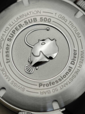 Pre-owned Traser H3 109377 P67 T25 Supersub Black 46 Mm Diver