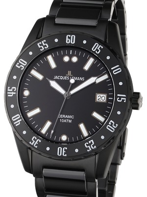 Pre-owned Jacques Lemans 42-10d Liverpool Ceramic Mens Watch 42mm 10atm