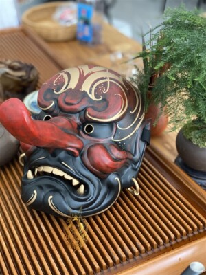 Wearable Tengu Cosplay Mask Japanese Ninja Mask, Samurai Oni Mask, Gift for him