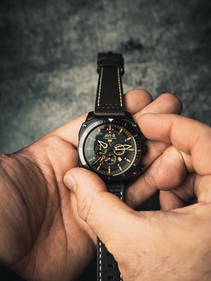 Pre-owned Avi-8 Av-4100-08 Hawker Hunter Dual Time