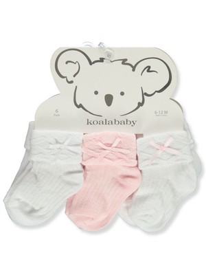 Koala Baby Baby Girls' 6-Pack Fancy Socks