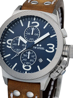 Pre-owned Tw Steel Tw-steel Cs106 Canteen Chronograph Mens Watch 45mm 10atm