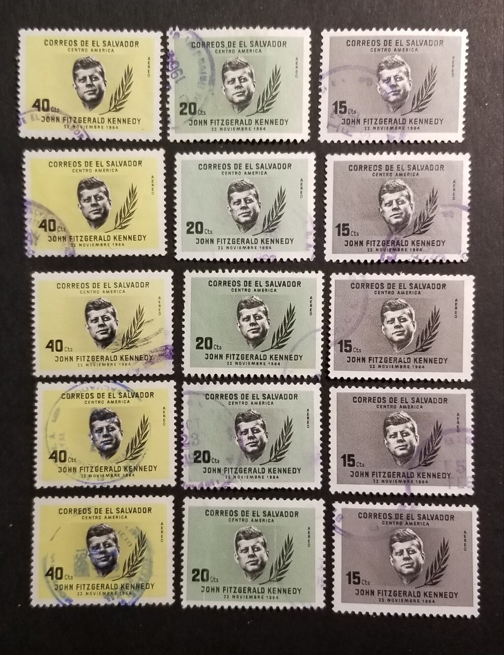 EL SALVADOR Scott C211-C213 JFK John F Kennedy Used Stamp