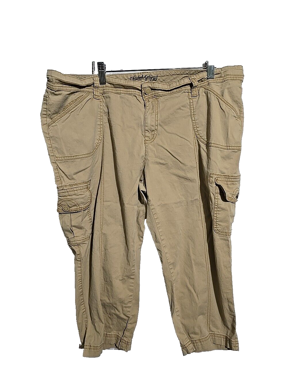 Faded Glory Y2K Tan Straight Leg Mid Rise Pockets Cargo