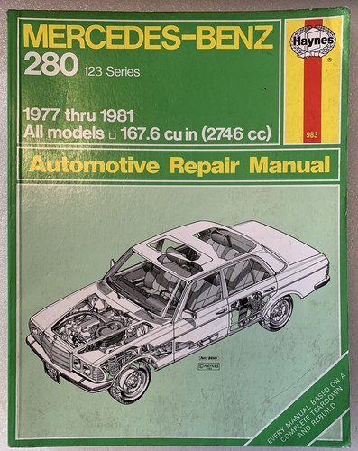 MERCEDES-BENZ 250＆280　Haynes Mercedes-Benz 230, 250 & 280 for 230, 250 & 280 models with