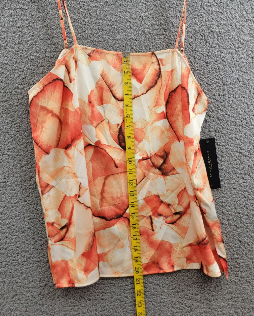 Donna Karan New York Printed Square-Neck Tank Top Women's L Terracotta Pullover - Picture 6 of 14