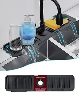 5°slope kitchen sink splash guard-silicone faucet mat 