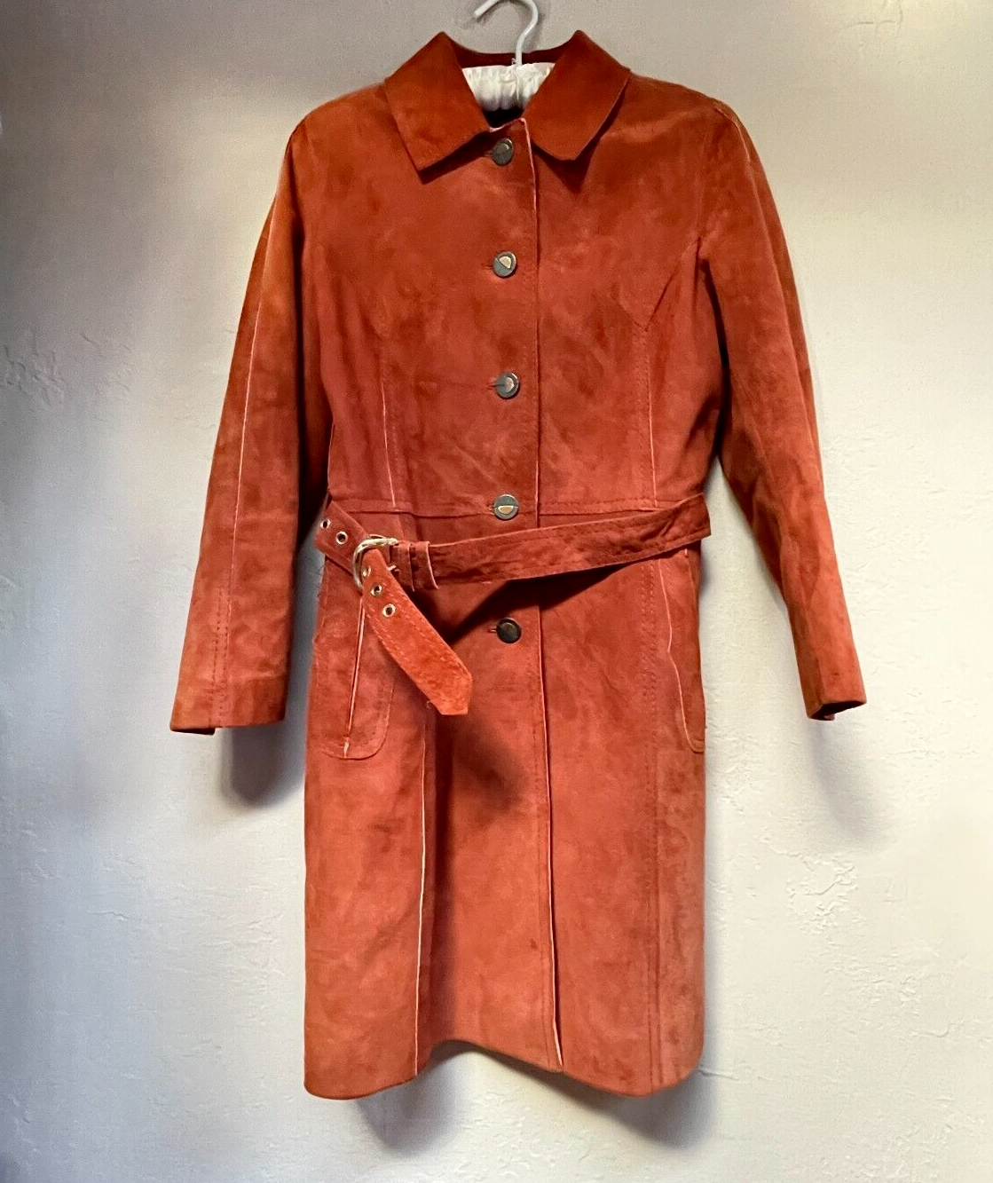 Vintage Kyller Of Sweden Womens Button Down Belted Leather