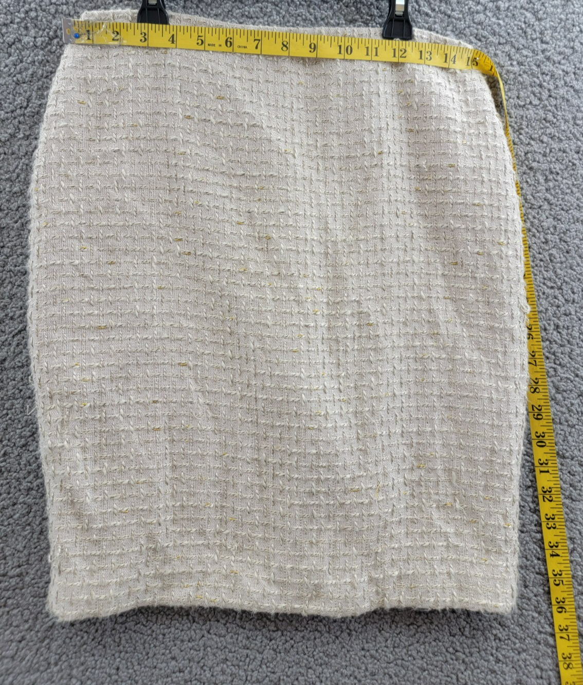 Calvin Klein Petite Tonal Tweed Pencil Skirt Women's 4P Nomad Multi Back Zip - Picture 8 of 16