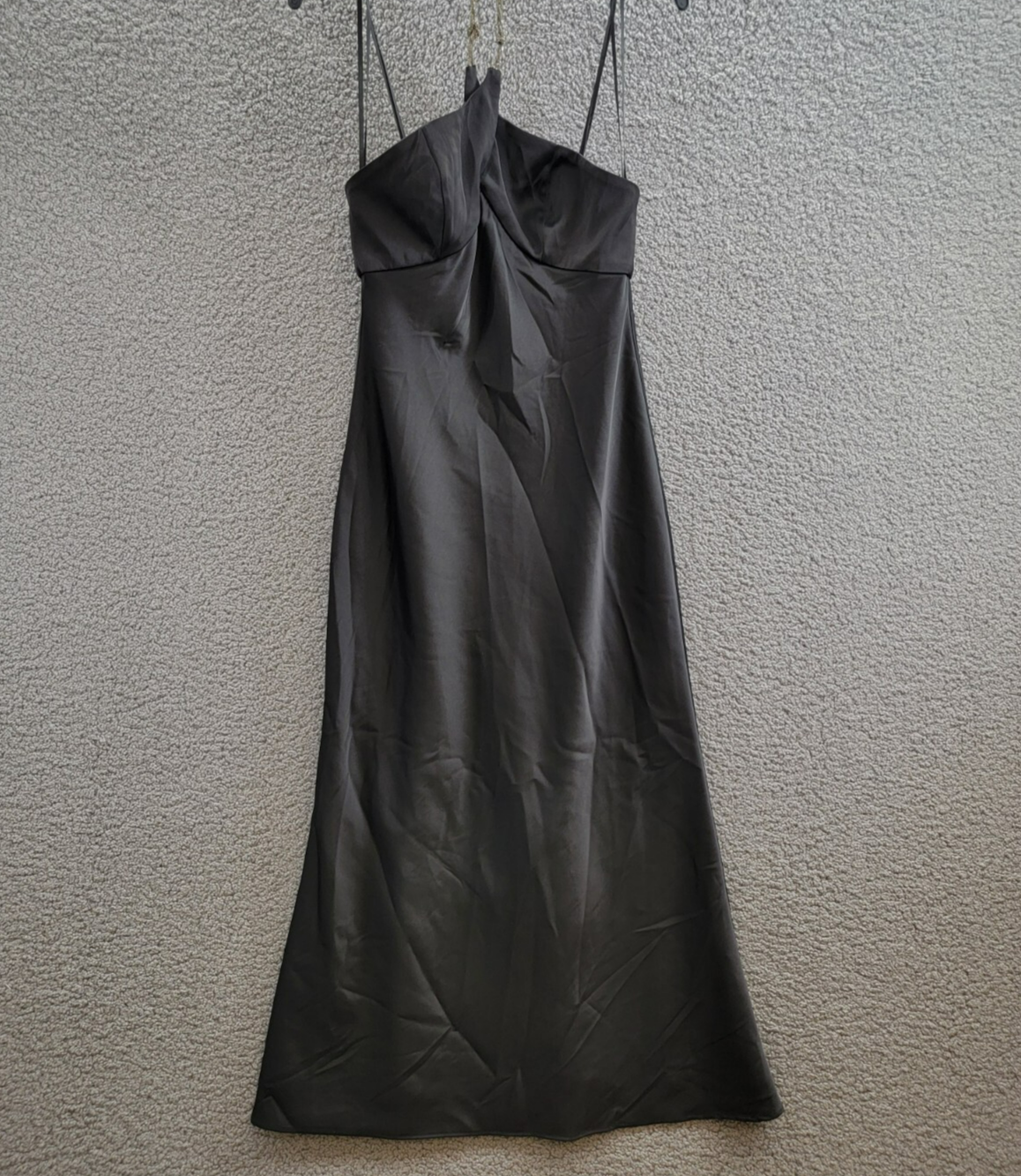 Liv Foster Quinn Chain Halter Neck Dress Women's 4 Black Solid Back Zip Closure - Picture 2 of 17