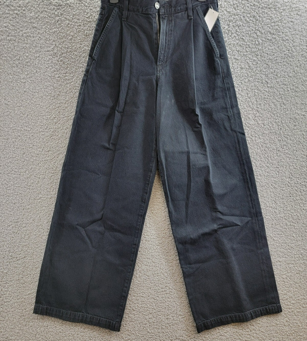 AGOLDE Ellis High Rise Wide Leg Jeans Women's 23 Crushed Button Zip Closure - Picture 2 of 18