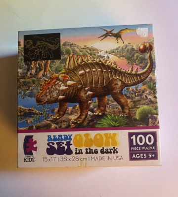 NEW sealed Ceaco Dinosaur Glow in the Dark 100 pc puzzle