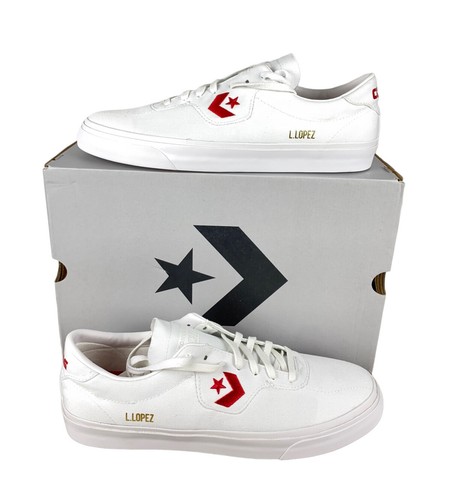 

НОВИНКА Converse Louie Lopez Pro Ox CONS Холст Обувь Кроссовки Белые Красные Мужские Размер 12, Белый, Converse Louie Lopez Pro Canvas