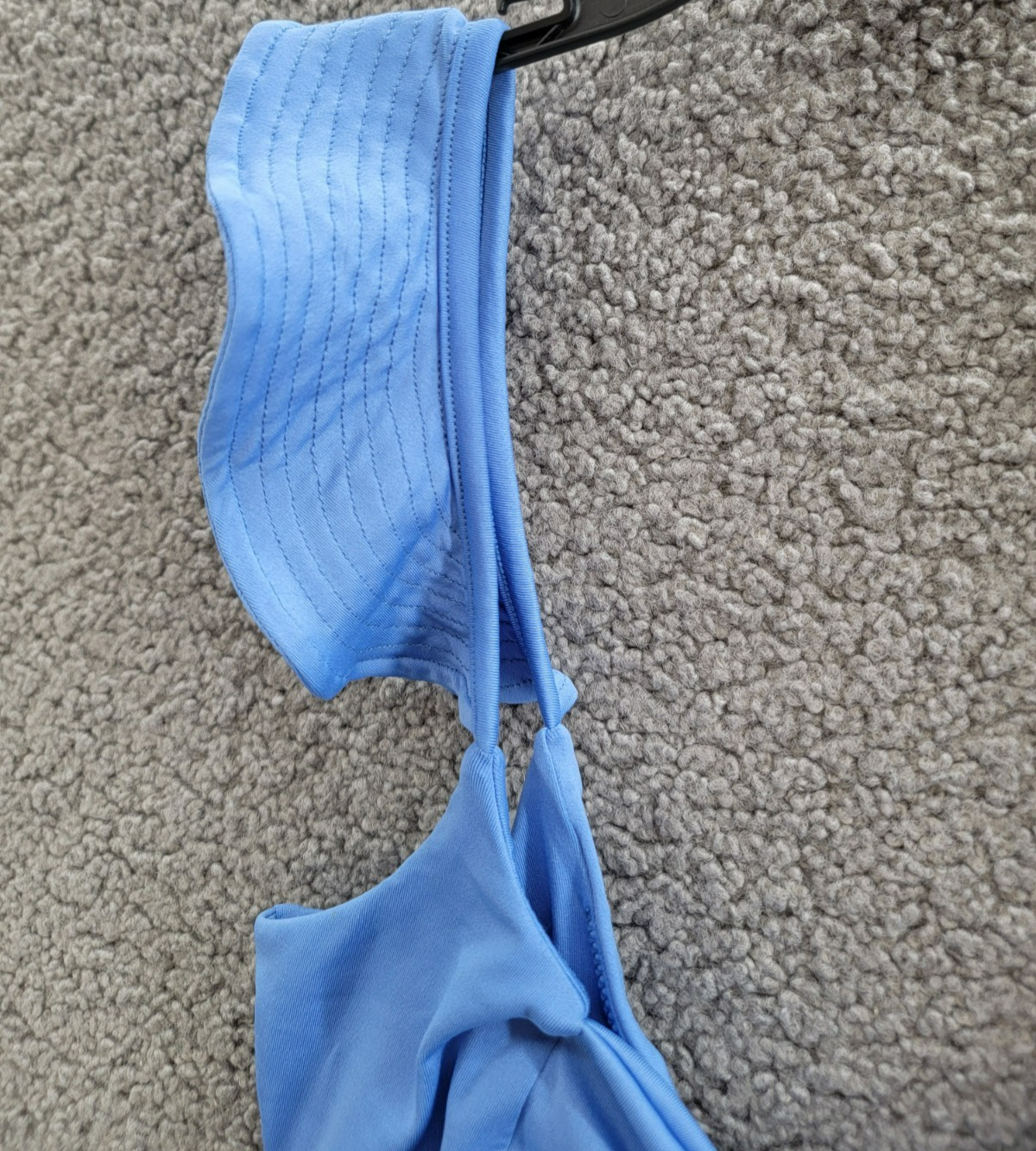 Peixoto Amara Bikini Top Women's S Lazuli Blue Knot Front Ruffle Sleeve Pullover - Picture 7 of 15