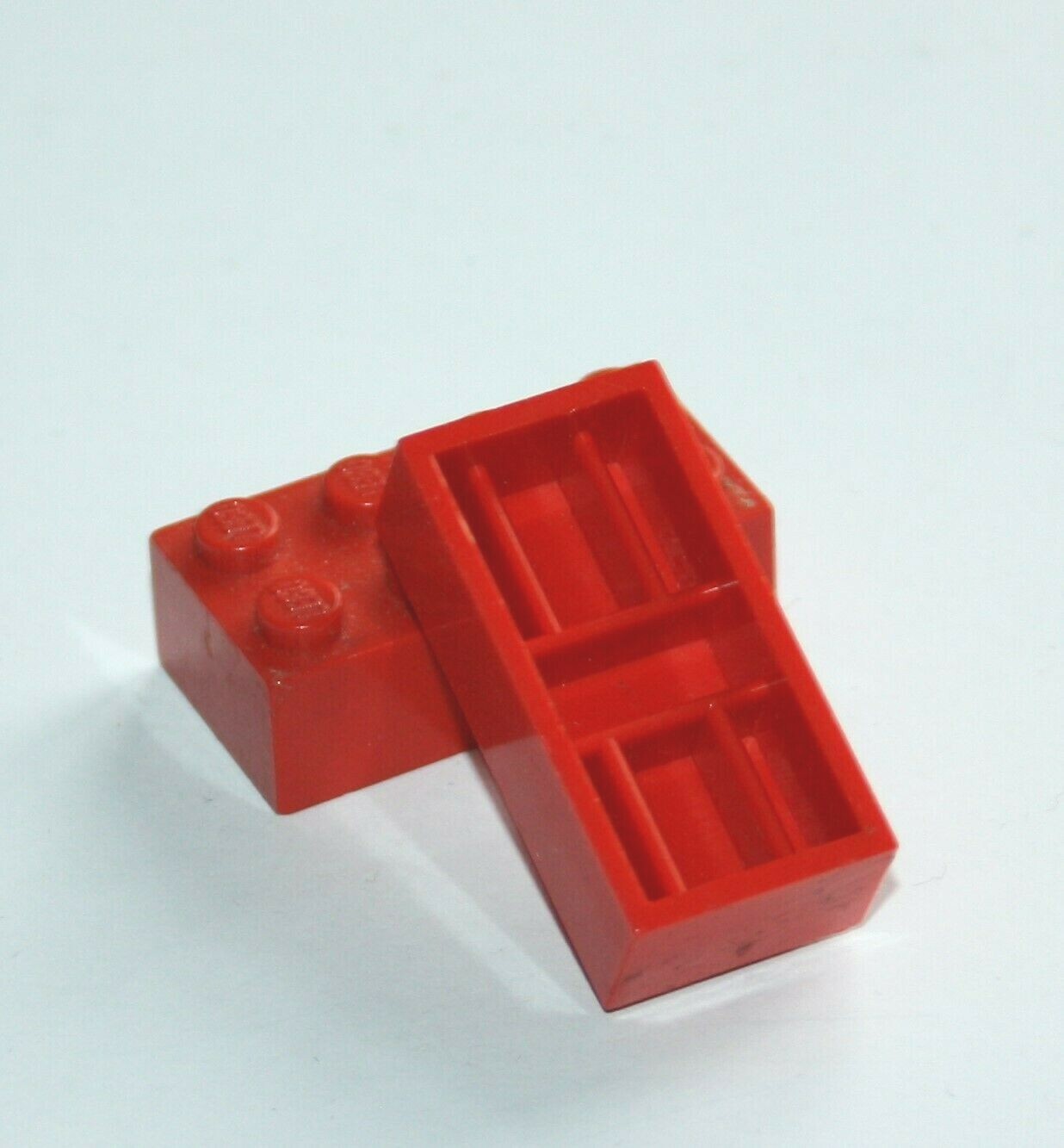 Lego 2 Stück 2x4 Radhalterstein Prototype. Testshot Red stuff rare 60er 70er