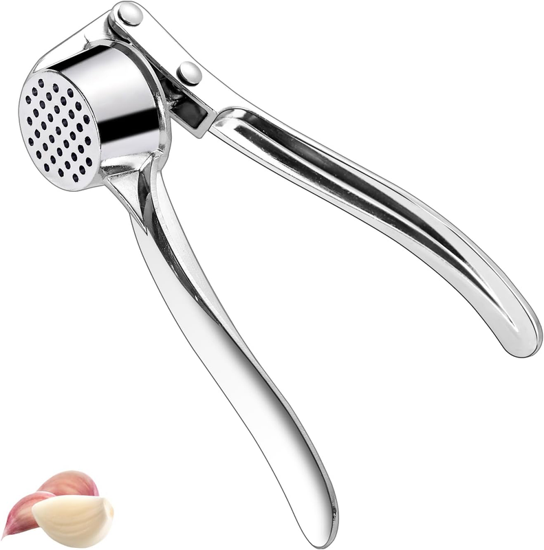 Garlic Press, No Need to Peel Garlic Mincer Tool for Fine Garlic, Easy Cleaning,