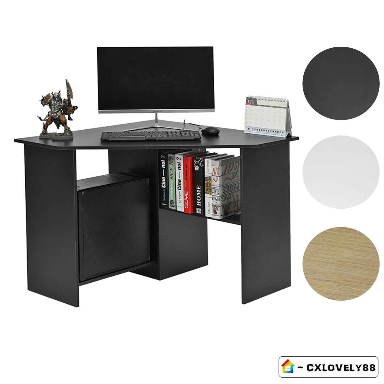 Corner Computer Writing Desk Study Table Home Office Desk White