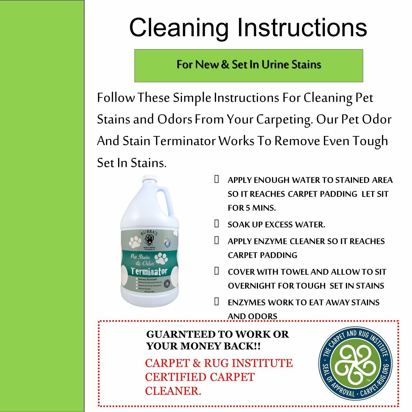 BUBBAS Super Strength Commercial Enzyme Cleaner - Pet Odor Eliminator |