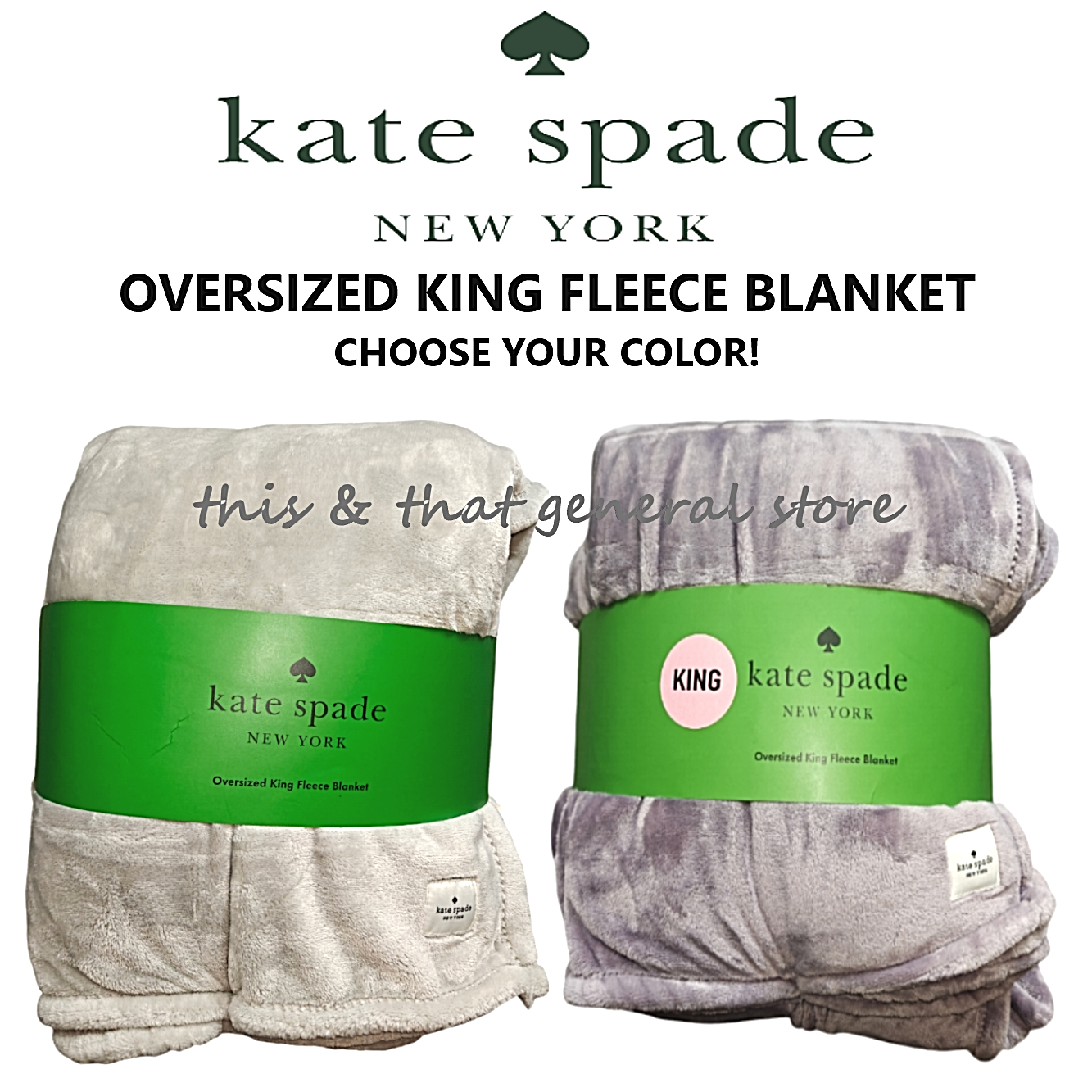 KATE SPADE OVERSIZED KING Fleece Blanket Soft Plush Throw 112 x 92 PICK COLOR eBay