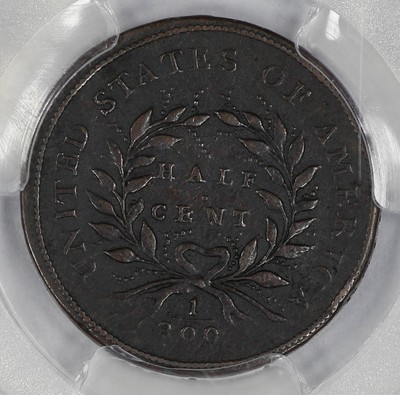 1793 LIBERTY CAP HALF CENT 1/2C PCGS GENUINE VF - CHOICE VF +++ DETAIL (376)