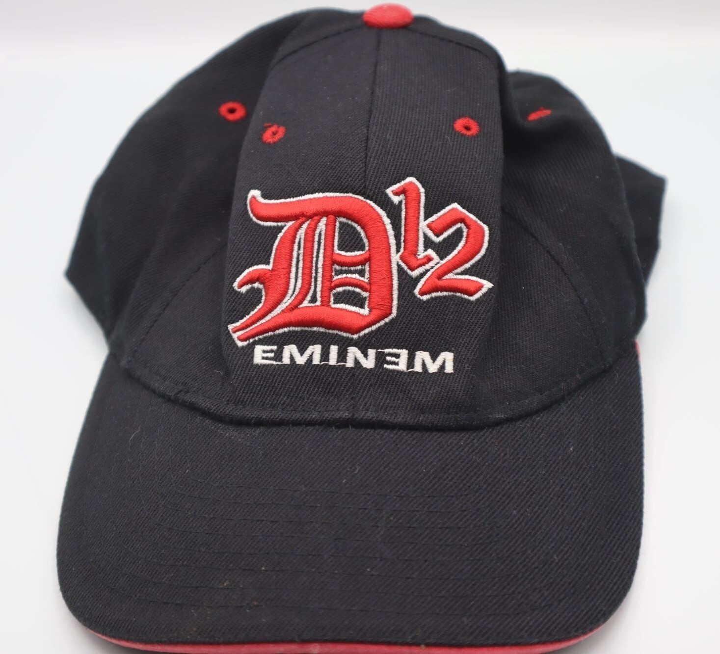 Vintage Eminem D12 Black & Red Baseball Cap Medium Flexible Fit | eBay