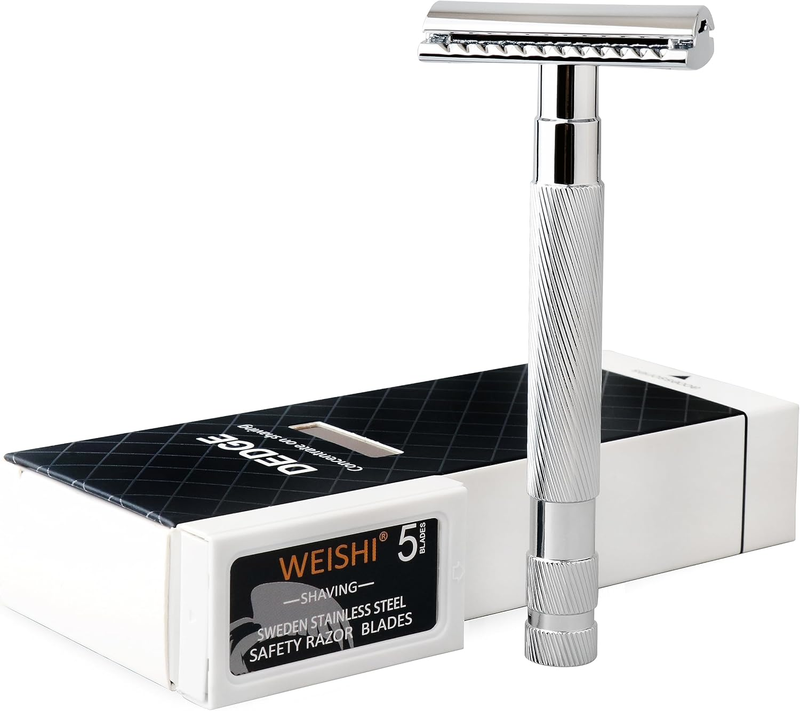 Classic Double Edge Safety Razor-Single Blade Razor for Men-Reusable Razor with