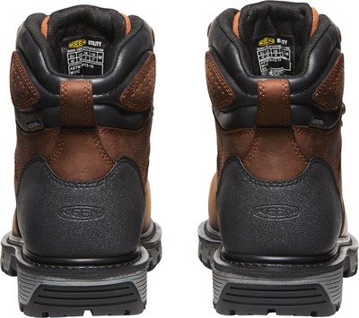 Pre-owned Keen Utility Mens Camden 6in Wp Int Met Ct Brown/black Leather Work Boots