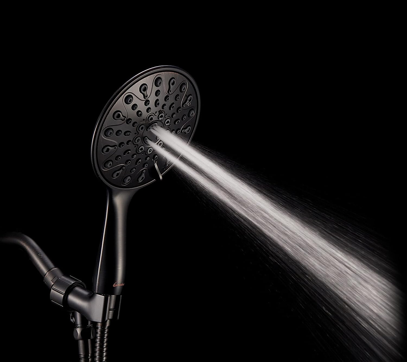 Handheld Shower Head, 6" Oil-Rubbed Bronze Face 6 Spray Setting Shower Head with