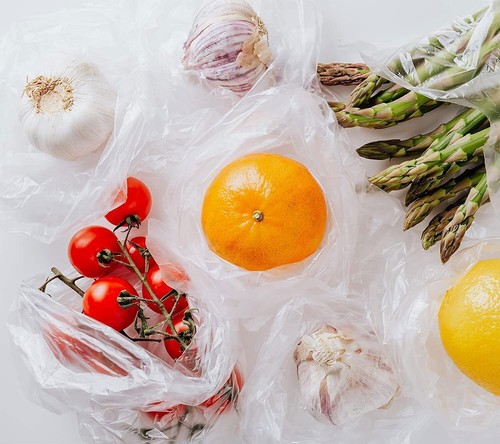 350/400Bags / Roll Clear Plastic Produce Bags On Roll Kitchen Food Storage Fruit