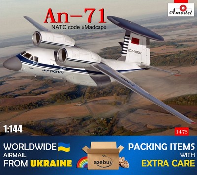 Antonov An-71 ''Madcap'' Soviet AWACS 1/144 Scale Plastic Model Kit Amodel 1475
