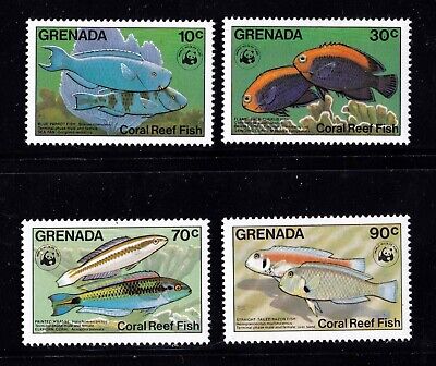 Grenada    1211 - 1214    MNH OG    complete set  Fish  CV $39   FREE SHIPPING!!