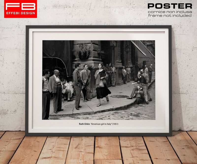 Poster Locandina Foto Arte Ruth Orkin American Girl In Italy 1951 Usa States Hq