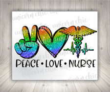 Download Peace Love Nurse | Sublimation Transfer | Ready To Press ...