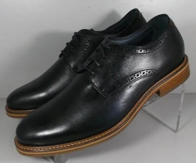 201297 SP50 RALEIGH MEN'S SHOES SIZE 9 M BLACK LEATHER LACE UP JOHNSTON & MURPHY